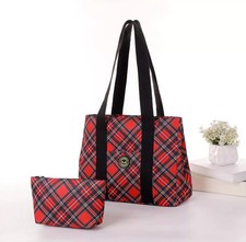 Ladies Design Crinkle Nylon Woman Medium Shoulder Tote with Cosmetic bags 2 in 1