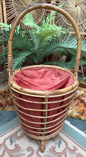 Vintage bamboo sewing basket - vintage,