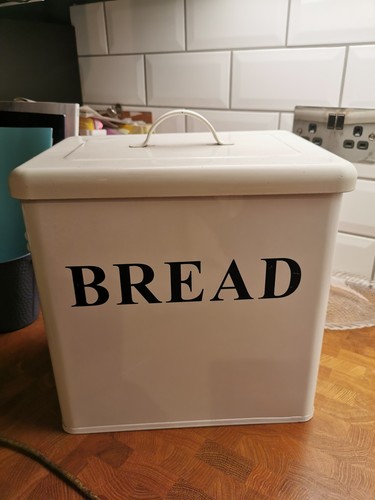 Vintage enamel bread bin - vintage,