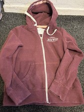 Ladies Hooded Zip Up Burgundy Jack Wills Size 10