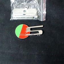 1x Silver Chrome S Green Metal