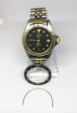 HEUER 1000 Professional Quartz Watch. 37mm Case. Black Dial. NOT WORKING.