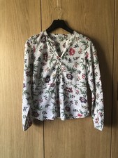 Ladies Pretty Floral Blouse Size 10 UK By LAURA ASHLEY- 100% Cotton- Great Cond