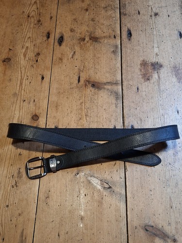 Diesel black leather belt with - leather,
