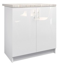 JD Greta Kitchen Base Unit Fixed Height 800mm Cabinet – White Gloss With Worktop