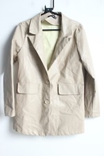 Pretty Little Thing PLT Womens Faux Leather Jacket - Cream - Size 10 (G89)