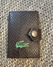 Vintage Lacoste black leather key wallet.