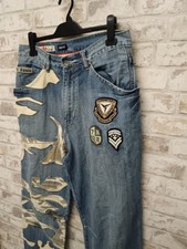 VINTAGE ECKO UNLTD  EMBROIDERED, JEANS  - BAGGY FIT - Size UK W32/L33