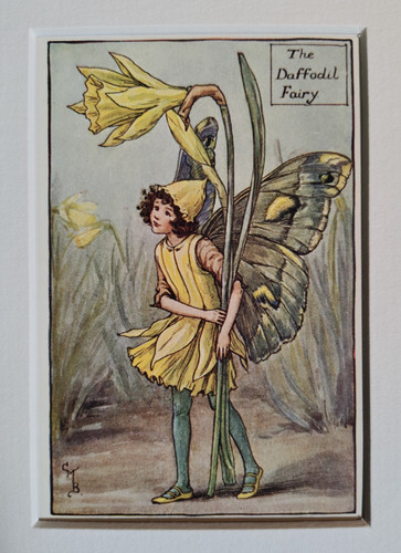 Vintage flower fairies print - flower,