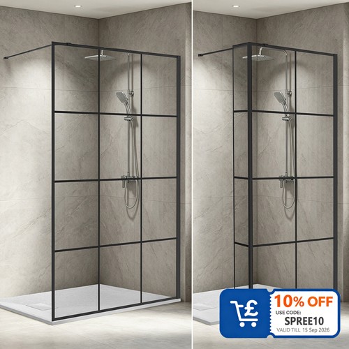 Walk black grid shower - walk,
