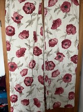 Laura Ashley Freshford Poppy Floral Curtains Pair Excellent condition 