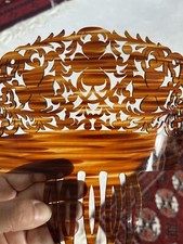 Vintage Large Spanish Art Deco Hair Comb Slide Ornate tortoise shell style