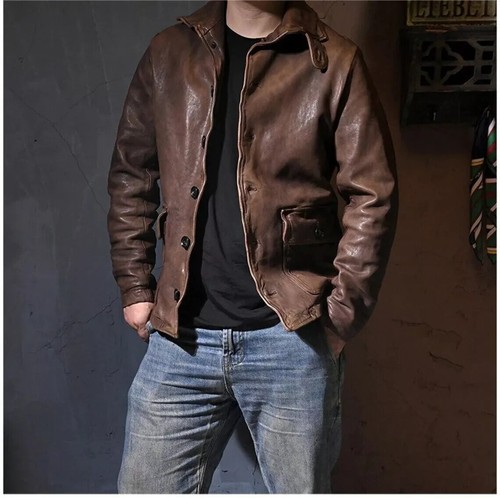 Mens vintage waxed - vintage, brown