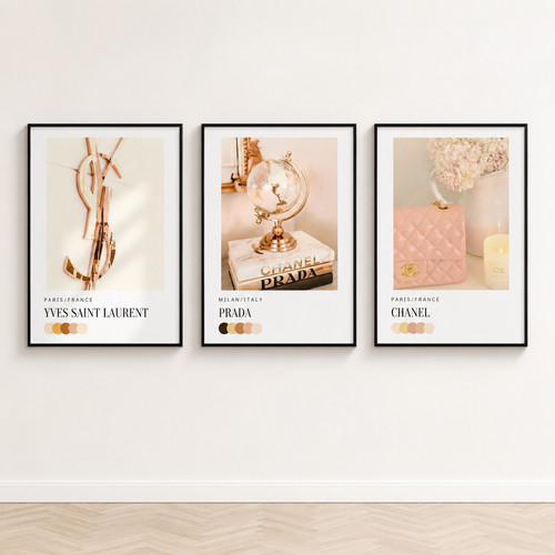 Luxury fashion wall art set - set, 3