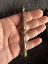 Antique Vintage Metal 4” Tall Rod Spindle Lamp Finial Aged Brass Bronze w Patina