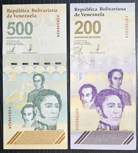 200 bolivares and - 200, 500
