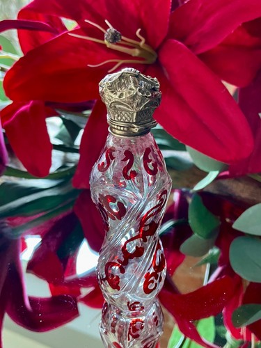 Antique clear glass with - glass, red