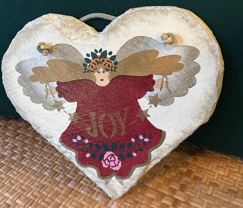 Angel slate painting heart - angel,