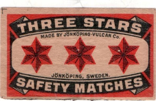 Matchbox label three - matchbox, stars