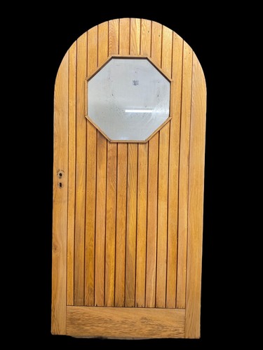 Arched solid oak front door - solid,
