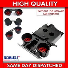 FOR VW TRANSPORTER T5 T5.1 CUP HOLDER INSERTS - BLACK CUP HOLDER RED T5 LOGO