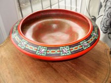VERY LARGE ART DECO RED BOWL ON FRUIT BALL FEET ROYAL STAFFORDSHIRE WILKINSON