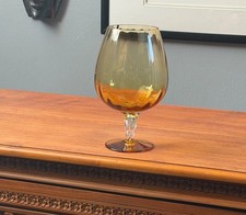 Hand Blown Amber Art Glass