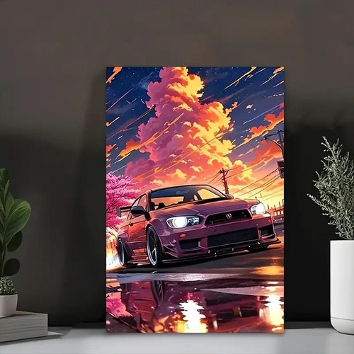 Sakura sports car wall - car, art