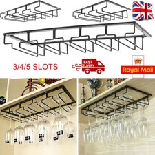 Bar Kitchen Wine Glass Hanger Holder Under Cabinet Shelf Stemware Storage Rack