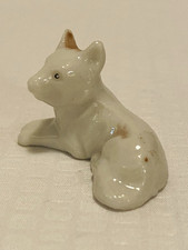 Vintage 1940’s White Luster German Shepard Puppy Figurine 1 3/8”L Made In Japan