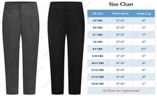 Boys Good Quality Sturdy Plus Fit School Uniform Trouser Teflon Coated (UK Made)