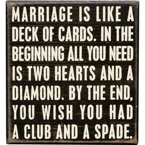 Box sign marriage like a - -,