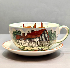 Anne Hathaway thatched cottage countryside pattern Jumbo tea cup/mug and saucer