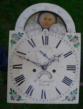 Antique 12" Painted Moonphase WILSON 8-day Longcase clock movement complete