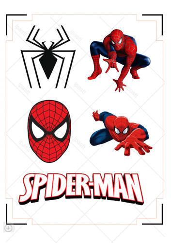 Mixed spiderman pre cut edible - mixed,