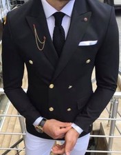 Designer Black Double-Breasted