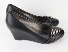 Ladies Leather Wedge Heels With Rhinestone Decor EU 36 UK 3