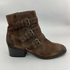 Clarks Elvina Haze Brown Distressed Buckle Biker Zip Cowboy Pirate Boots UK5.5