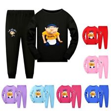 Kids Children Jeffy Puppet Long Sleeve T-shirt Top+Pants Set Pyjamas Nightwear