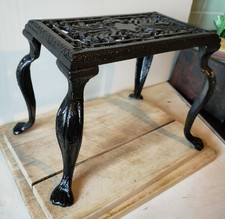 Antique Victorian Cast Iron Fireside Stool Trivet Cooking Plant Pot Stand Rest