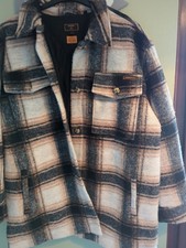 SUPERDRY check overshirt, jacket,Lumberjack Sherpla.Size L.New.wool Blend