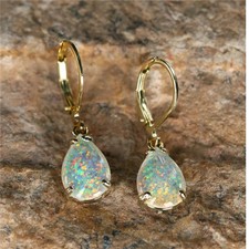9ct Gold Gf Opal White Fire