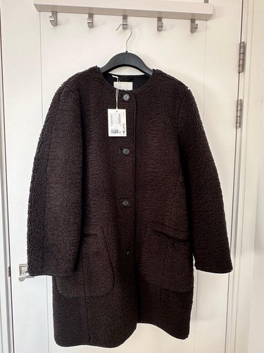 Cos womens longline teddy coat - cos,