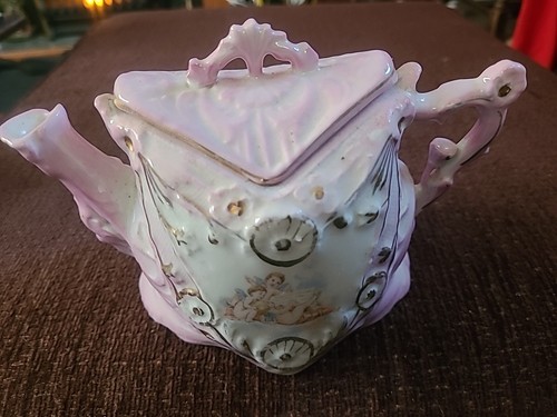 Antique porcelain teapot - porcelain,
