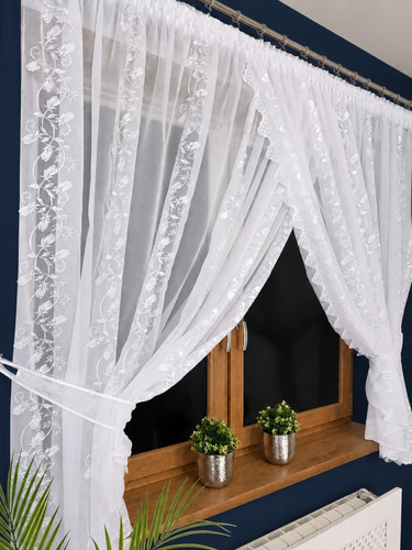 Ready made white embroidered - ready,