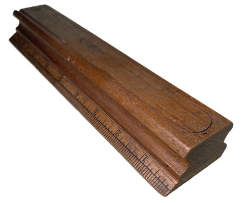 Vintage wood pencil box ruler - wood,