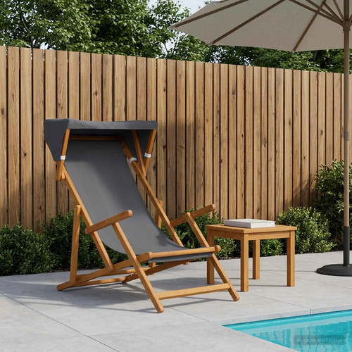 Walplus grey deck chair - grey,