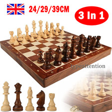 Large Chess Wooden Set Folding Chessboard Pieces Wood Board Chess Board Gifts