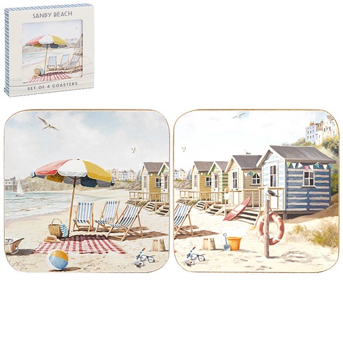 Coasters set sandy beach - set, of