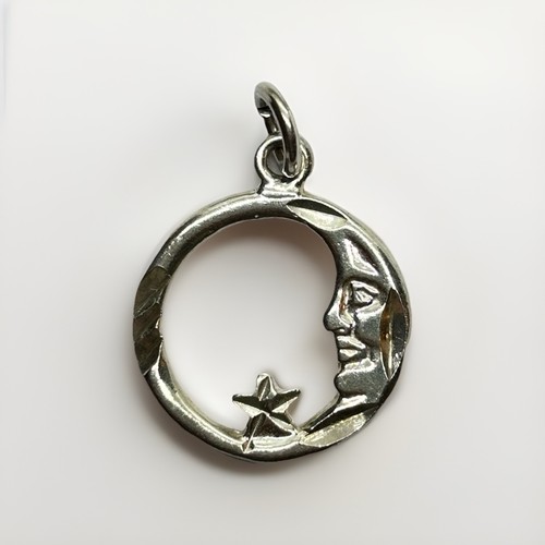 Sterling silver moon - moon, star